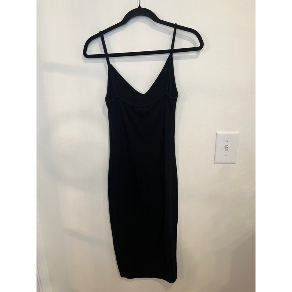 Nothing Fits But Black Ribbed Set S/M Bodycon Midi Dress & Cardigan Minimal